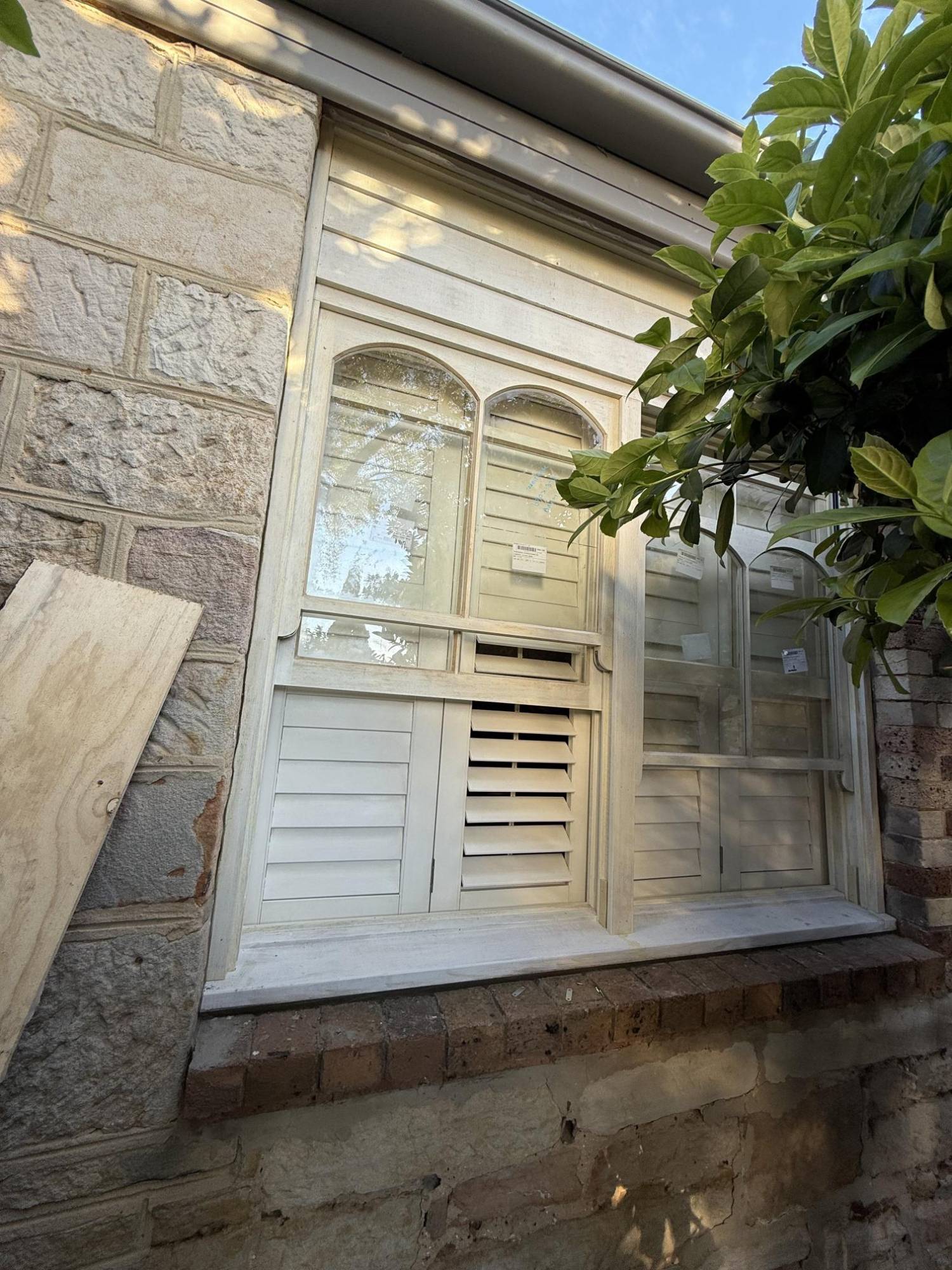 Heritage timber window with shutters, Blue Mountains