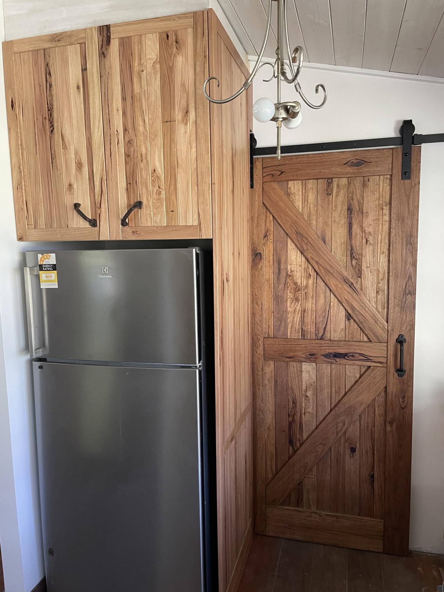 Timber sliding barn door and kitchen joinery, Kurrajong
